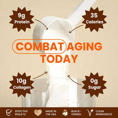 Black Girl Vitamins collagen powder mixed into coffee for easy daily routine.