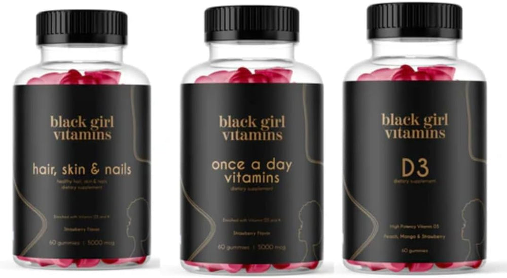 Black Girl Vitamins Look Good Feel Good bundle bottle shows the complete wellness set.