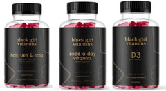 Black Girl Vitamins Look Good Feel Good bundle bottle shows the complete wellness set.