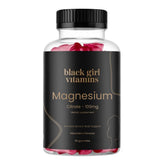 Black Girl Vitamins magnesium gummies bottle closeup for daily magnesium support.