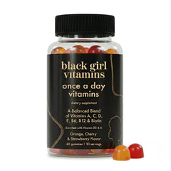 Black Girl Vitamins Once a Day bottle front supports daily immune health.
