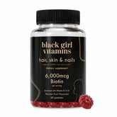 Black Girl Vitamins passion fruit gummies bottle for daily beauty support.