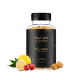 Black Girl Vitamins Prenatal Gummies Raspberry-Lemonade bottle for easy daily prenatal nourishment.
