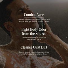 Black Wolf charcoal powder detail suggests pore-clearing benefits and fresh skin.