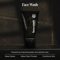 Black Wolf Salicylic Acid action close-up highlighting acne-fighting formula.