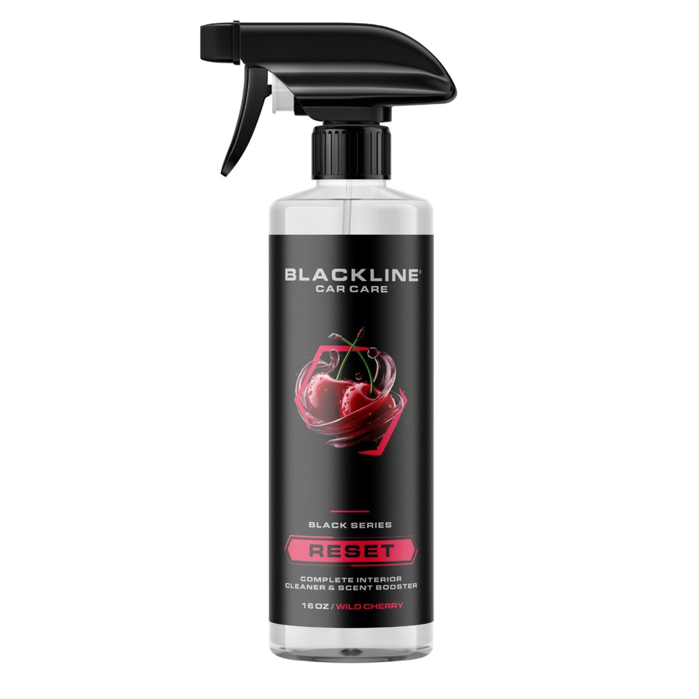 Blackline Reset bottle pour demonstrates premium interior cleaner for a fresh cabin.