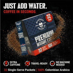 Blackout Coffee single-serve packets on shelf offering quick caffeine on demand.