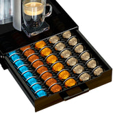BLACKSMITH FAMILY Vertuo pod holder with glossy top keeps pods neatly accessible and organized