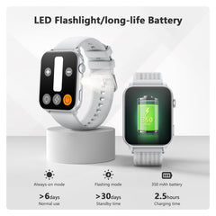 Blackview smart watch LED flashlight provides night visibility for outdoor use.