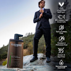 Blackwood For Men Active Man Daily Shampoo lather cleanses oil and buildup