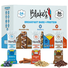 Blake's Seed Based Breakfast Bars Variety Pack in the box, ready for busy mornings.