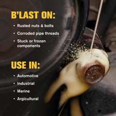 Blaster PB flow-control spray reaches tight spaces with controlled application.
