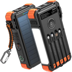 BLAVOR solar power bank on outdoor trail delivering device charging