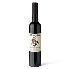 Blazing Bella Modena balsamic bottle showing authentic aging and rich flavor.