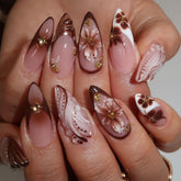 BLGTGH French Tips almond nails with almond shape for everyday elegance