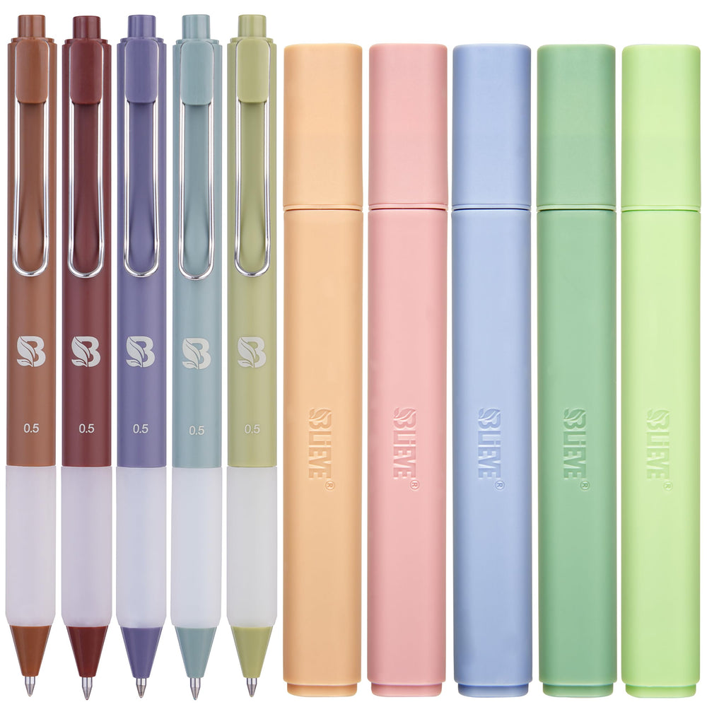 BLIEVE aesthetic highlighters five-pack displayed for organized study