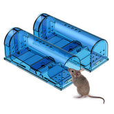 Blinc humane mouse trap 2-pack, transparent blue, ideal for catch-and-release indoors.