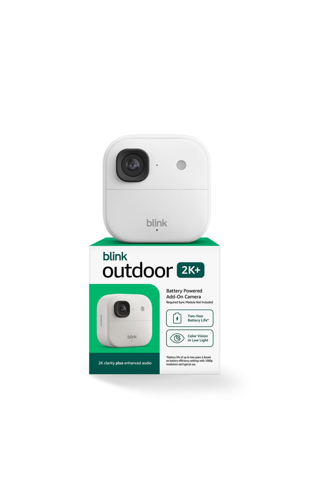 Blink Outdoor 2K+ front view camera for porch monitoring with crisp video.