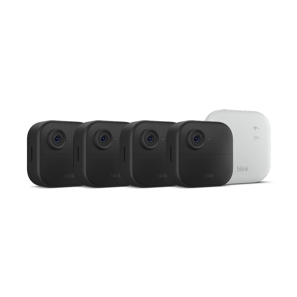 Blink Outdoor 4 XR camera mounted on wall provides long-range outdoor surveillance.