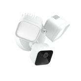 Blink Wired Floodlight Camera front view illuminates entry for clear outdoor surveillance.