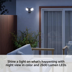 Blink Wired Floodlight Camera night vision demonstrates color imagery for clarity after dark