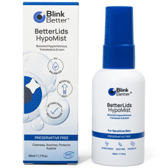 BlinkBetter BetterLids spray bottle close-up for gentle eyelid hygiene