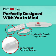 Bliss Kiss cuticle oil brush applicator delivers precise, mess-free application