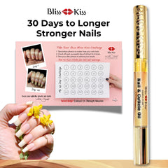Bliss Kiss cuticle oil application showing precise, mess-free use.