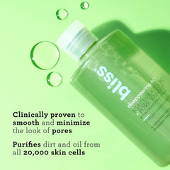 Bliss Pore Vanish Complex toner ingredients for purified skin
