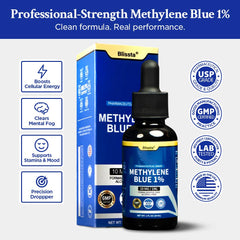 Blissta Methylene Blue 1% bottle with dropper for easy daily use.