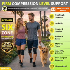 BLITZU knee brace material closeup highlights breathable, moisture-wicking fabric for comfort.
