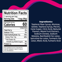 Blobs Sour Gummies Strawberry-Yuzu pack image highlights fruity, guilt-free indulgence.