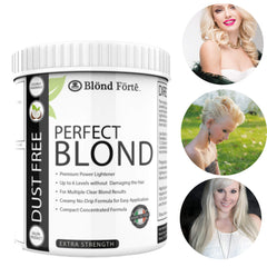 Blond Forte keratin and coconut oil-infused formula nourishes hair during lightening