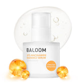 BALOOM 10% Niacinamide Serum bottle highlights brightening benefits for even skin tone.