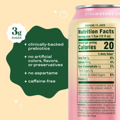 Bloom Pop Strawberry Cream label highlighting no artificial flavors or colors