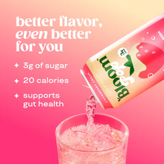 Bloom Pop Strawberry Cream pour captures fizz and creamy finish
