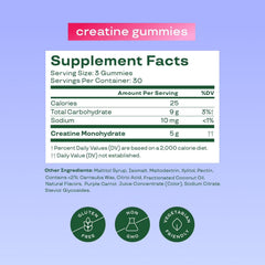 Bloom Nutrition Creatine Gummies berry-boost close-up highlighting the sugar-free formula.
