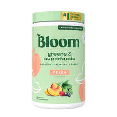 Bloom Nutrition greens powder tub front for easy daily greens