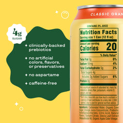 Bloom Pop orange can being poured, showcasing crisp, low-calorie refreshment.