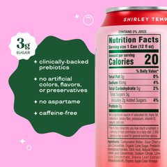 Bloom Pop Shirley Temple 12oz pack display for on-the-go prebiotic sipping.