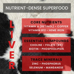 Bloomeo Beef Liver Capsules close-up bottle with clear label.