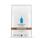 Blue Bottle Espresso dark roast bag with bold aroma, ideal for a potent shot.