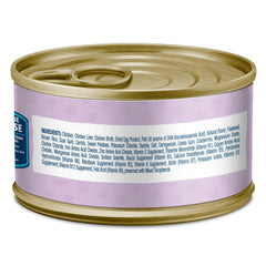 Blue Buffalo Baby BLUE kitten food can close-up shows chicken as first ingredient for protein.