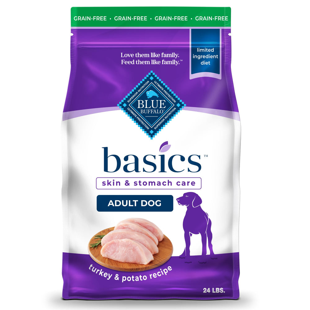 Blue Buffalo Basics with real turkey first supports lean muscles and steady energy