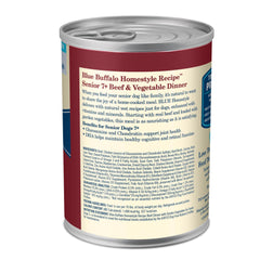 Blue Buffalo Homestyle Senior Wet Dog Food served in a bowl for easy feeding