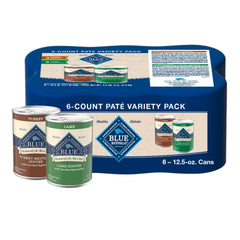 Blue Buffalo Homestyle Turkey Dinner cans pack shows real meat first for balanced meals