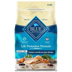 Blue Buffalo Life Protection Small Bite bag front featuring chicken and rice formula