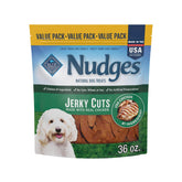 Blue Buffalo Nudges Jerky Cuts Chicken packaging front highlights natural ingredients.
