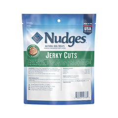 Blue Buffalo Nudges Jerky Cuts oven-dried texture shown for easy tearing.