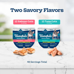 Blue Buffalo Tastefuls built-in chopper tray enables easy serving without utensils.